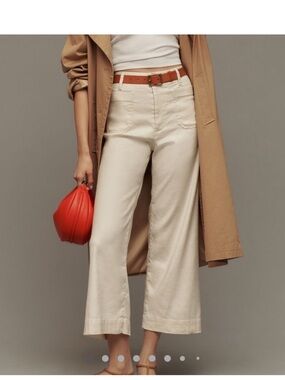 Maeve Colette Linen Blend Crop Wide Leg Pants
